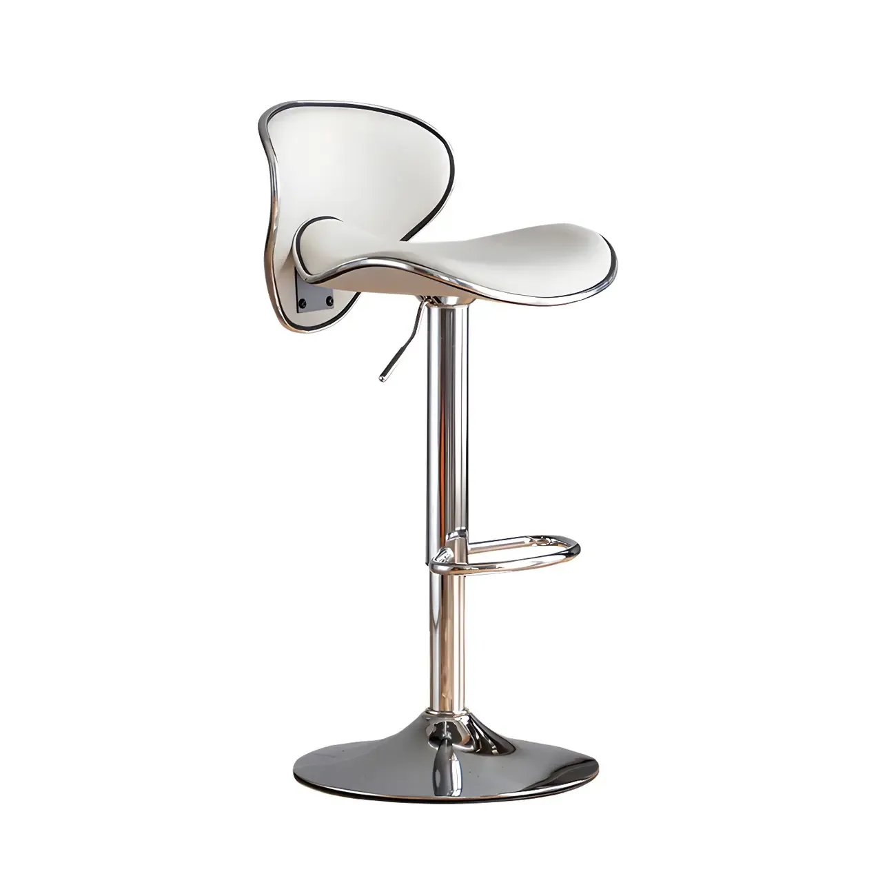 Glam Adjustable Leather Swivel Bar Stools with Backrest for Home Image - 19
