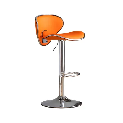 Glam Adjustable Leather Swivel Bar Stools with Backrest for Home Image - 22