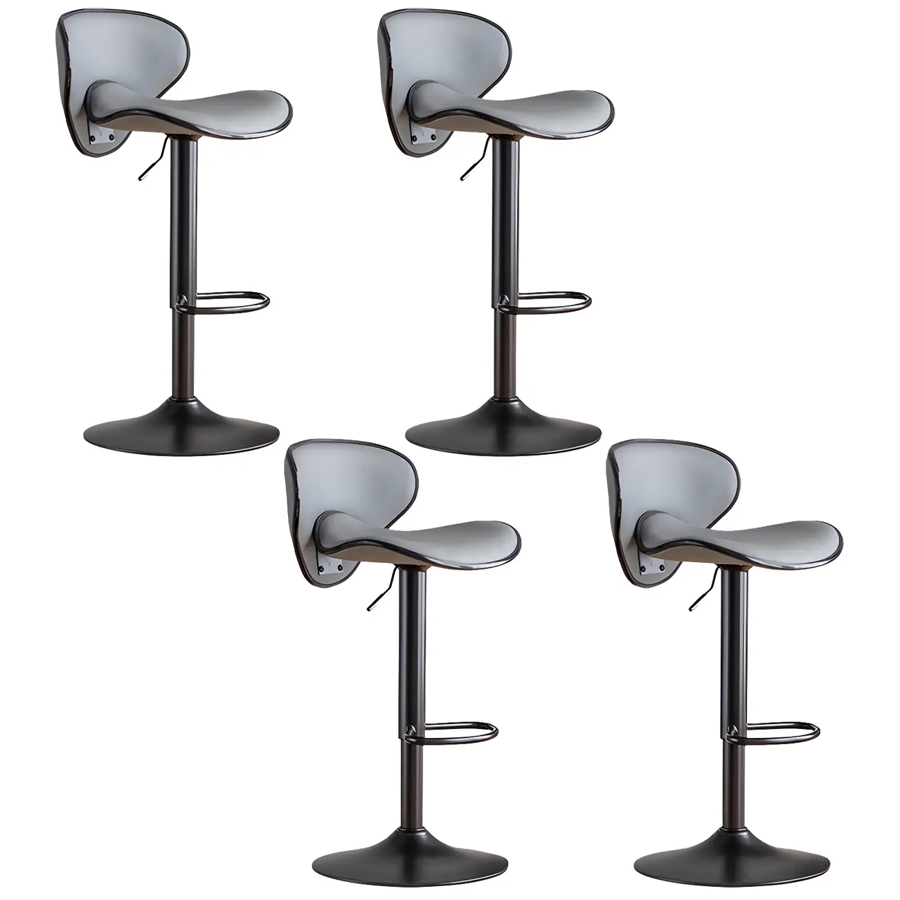 Glam Adjustable Leather Swivel Bar Stools with Backrest for Home Image - 26 | homeyfad