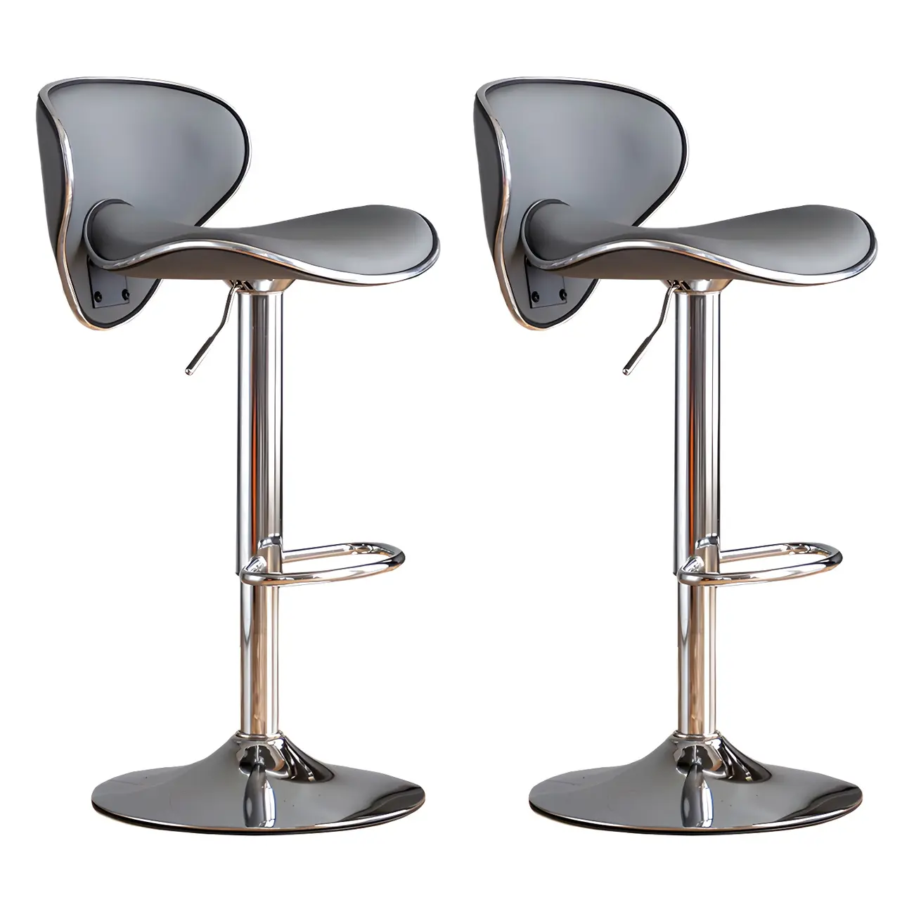 Glam Adjustable Leather Swivel Bar Stools with Backrest for Home Image - 32 | homeyfad