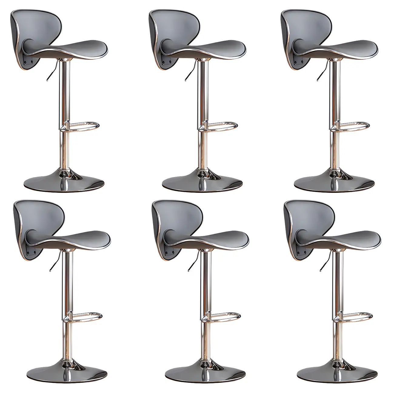 Glam Adjustable Leather Swivel Bar Stools with Backrest for Home Image - 34 | homeyfad