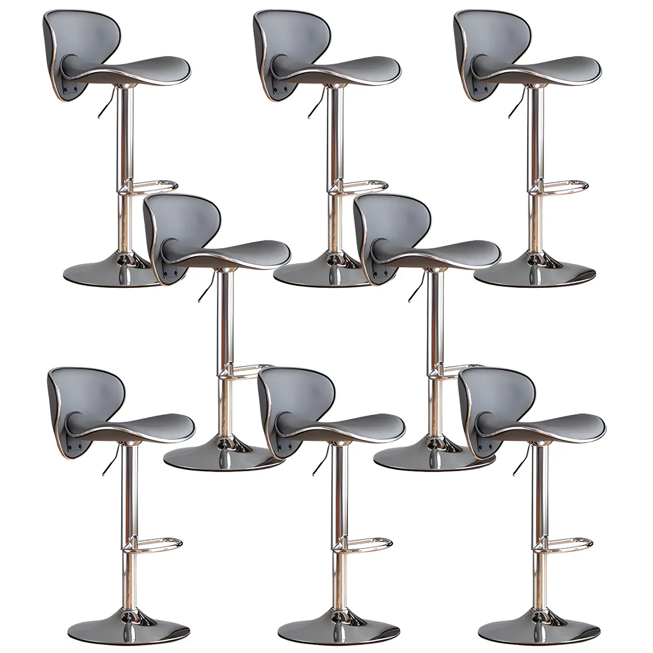 Glam Adjustable Leather Swivel Bar Stools with Backrest for Home Image - 35 | homeyfad