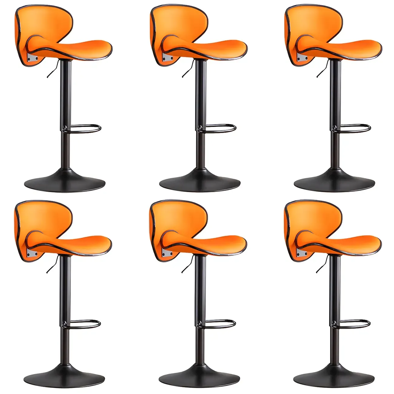Glam Adjustable Leather Swivel Bar Stools with Backrest for Home Image - 59
