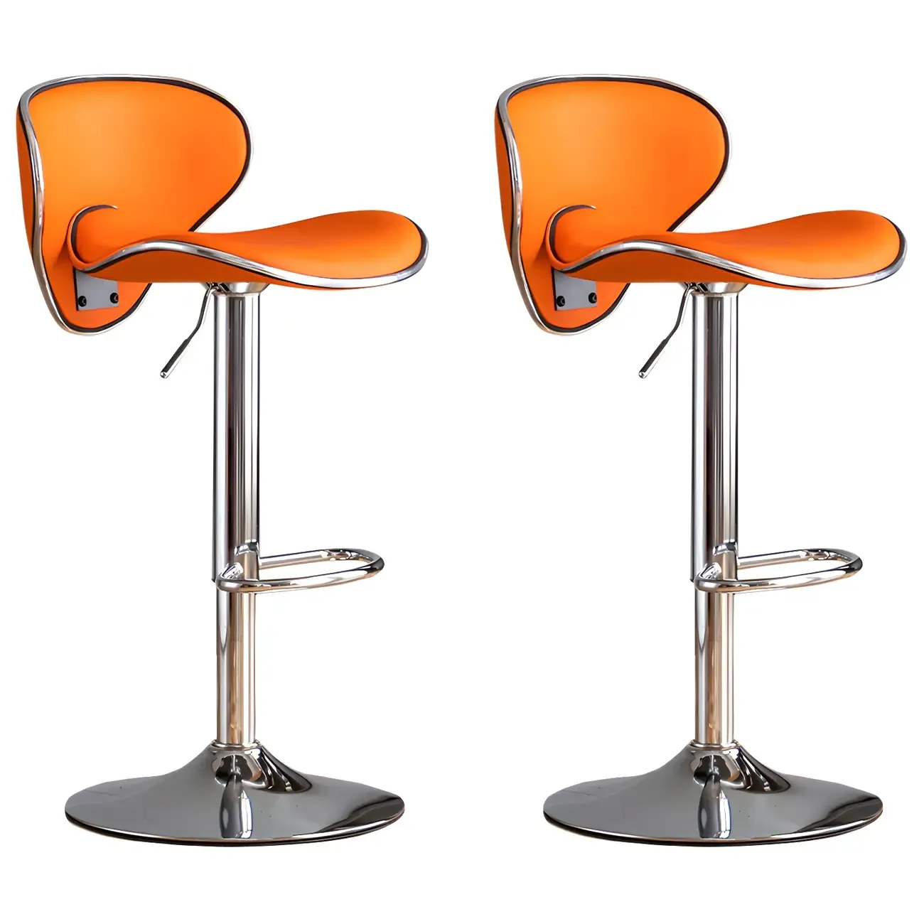 Glam Adjustable Leather Swivel Bar Stools with Backrest for Home Image - 62