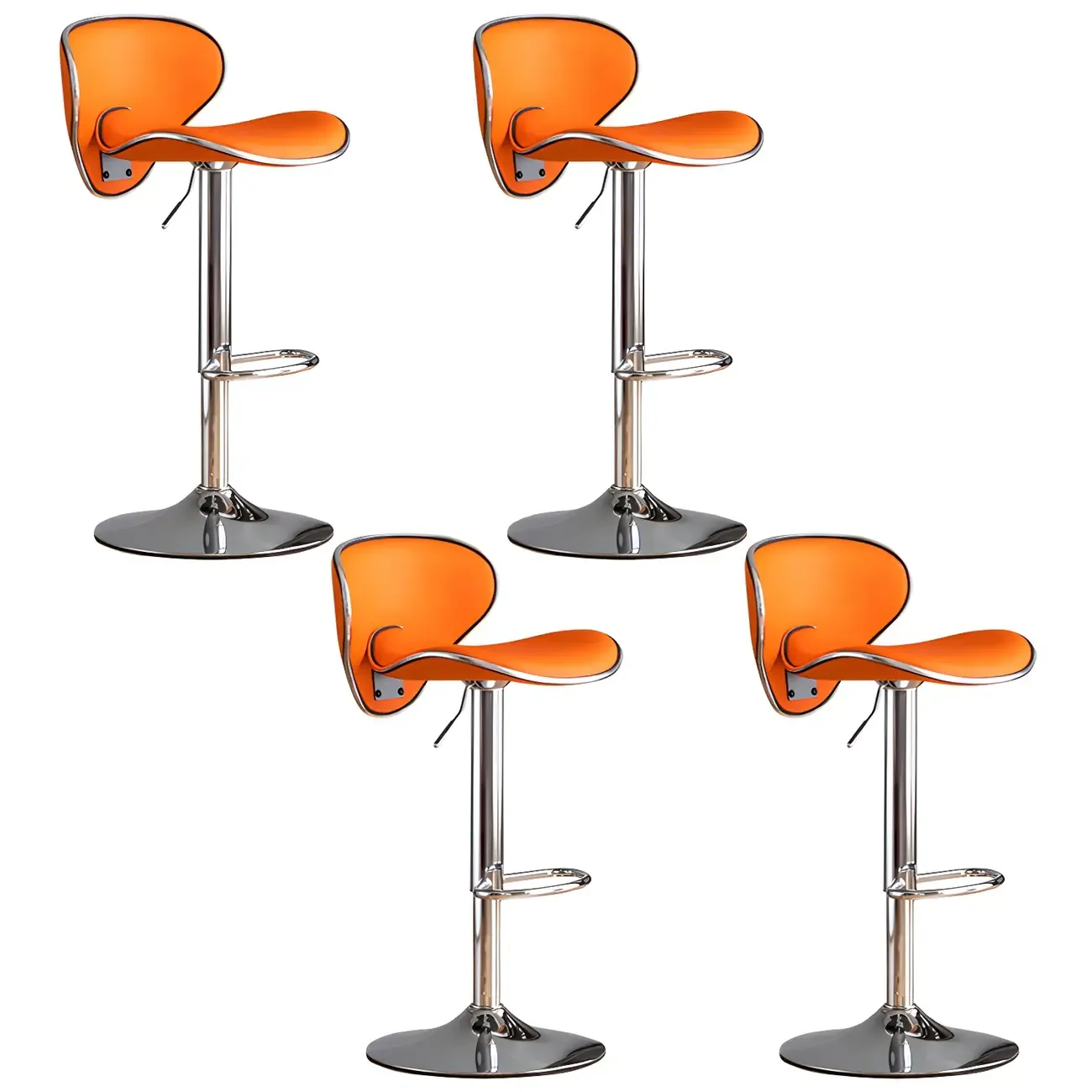 Glam Adjustable Leather Swivel Bar Stools with Backrest for Home Image - 63