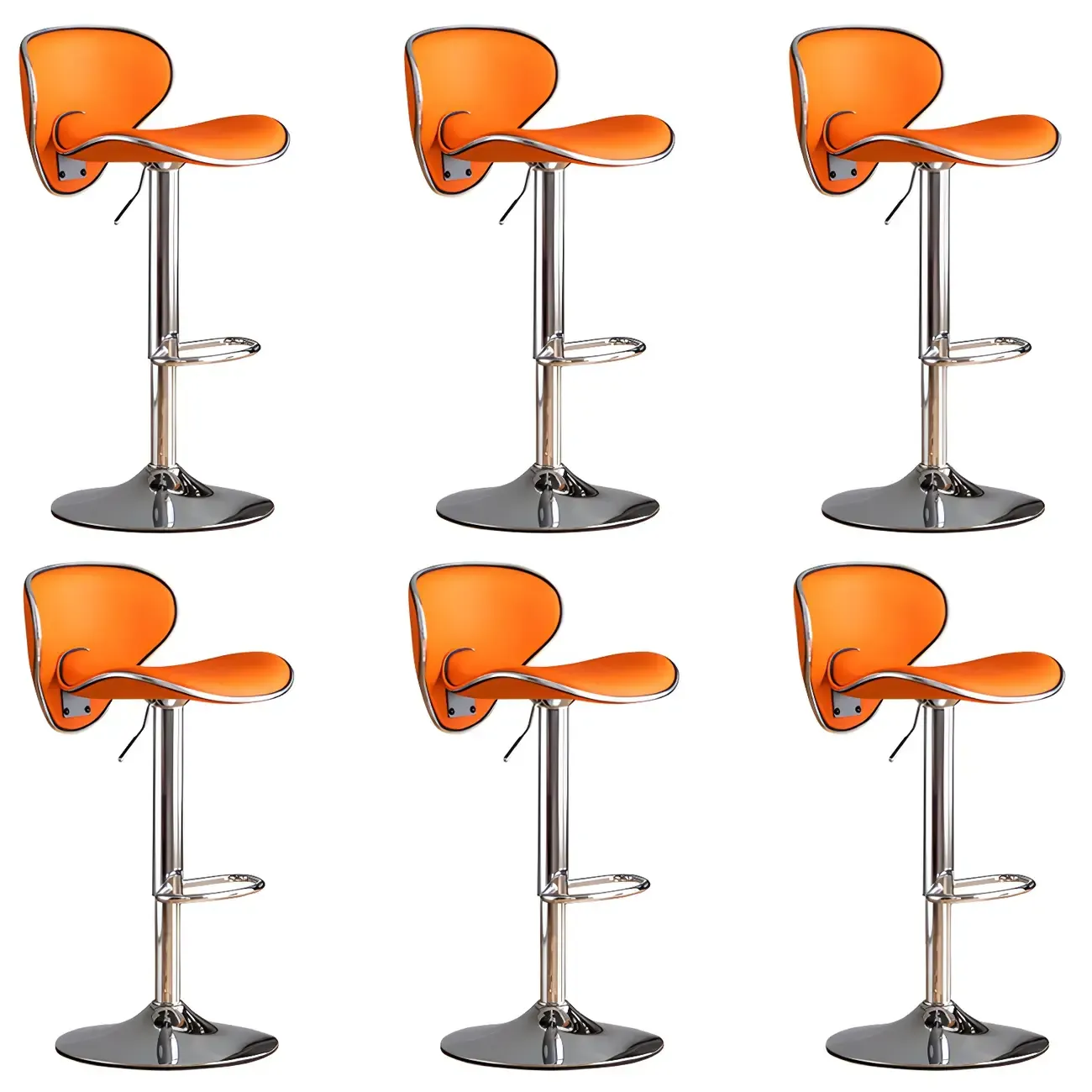 Glam Adjustable Leather Swivel Bar Stools with Backrest for Home Image - 64