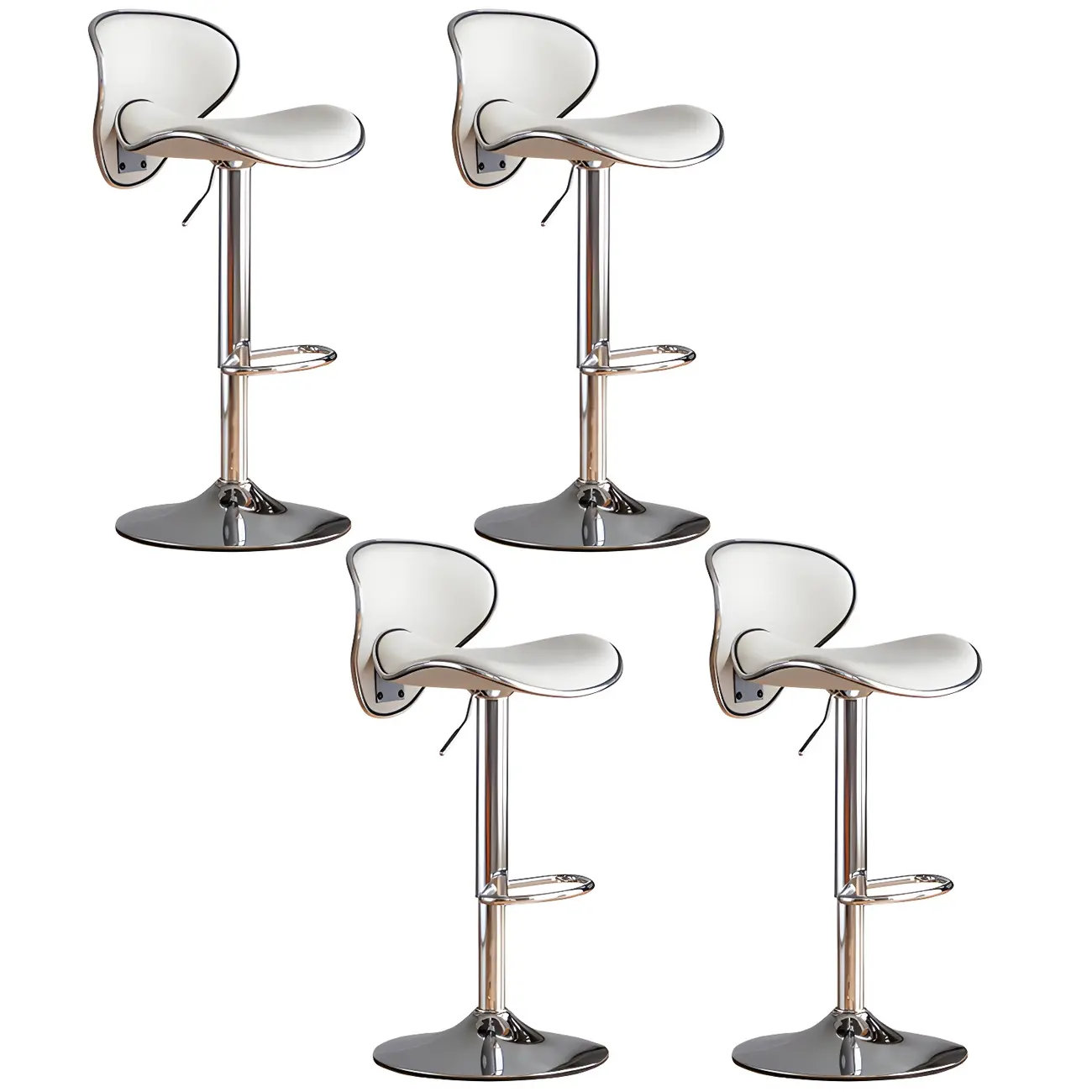 Glam Adjustable Leather Swivel Bar Stools with Backrest for Home Image - 73 | homeyfad
