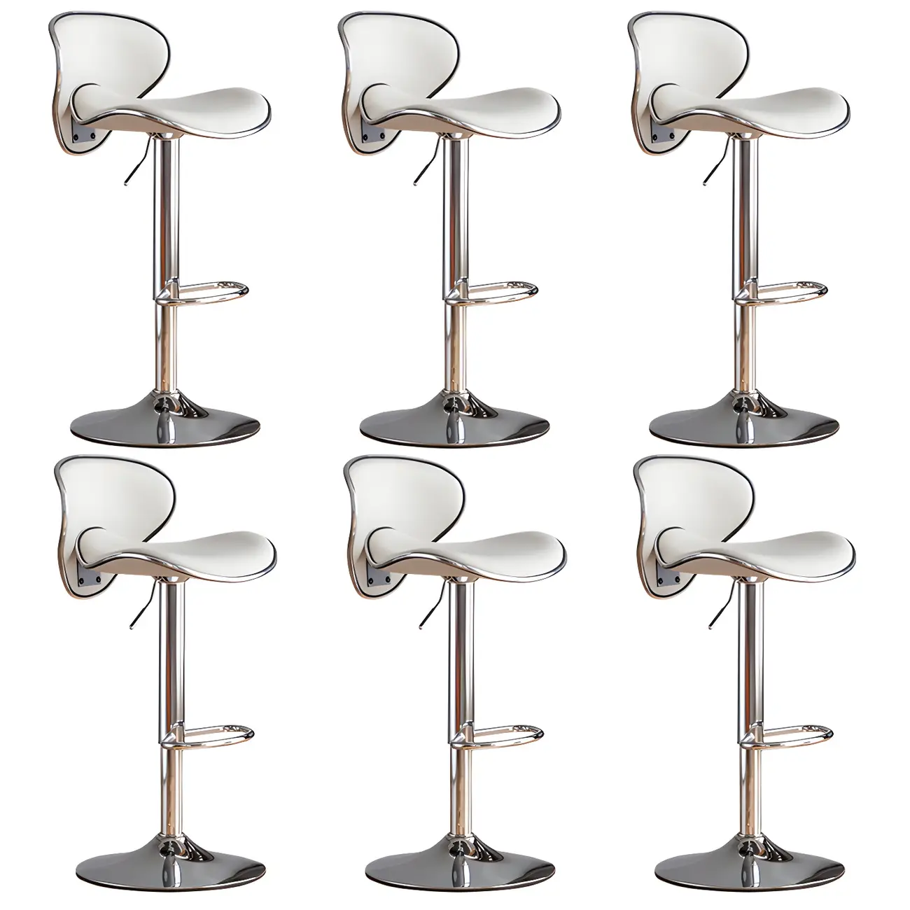 Glam Adjustable Leather Swivel Bar Stools with Backrest for Home Image - 74 | homeyfad