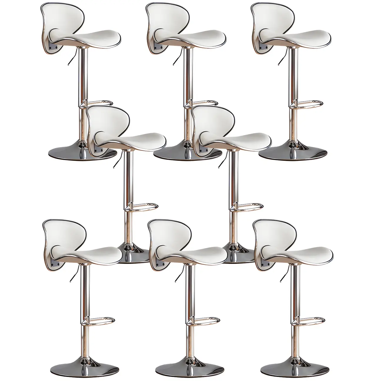 Glam Adjustable Leather Swivel Bar Stools with Backrest for Home Image - 75 | homeyfad