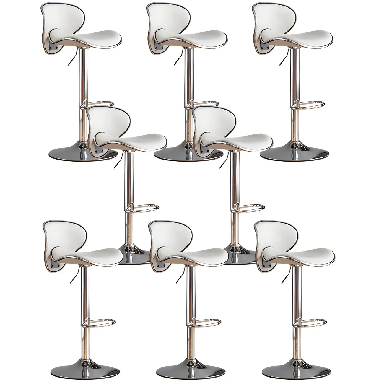 Glam Adjustable Leather Swivel Bar Stools with Backrest for Home Image - 75