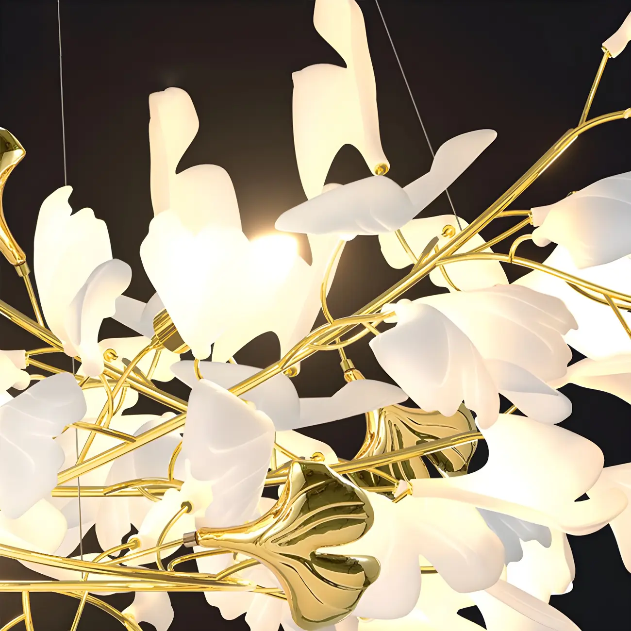 Artistic Modern Gold Floral Chandelier for Kitchen Image - 4 | homeyfad