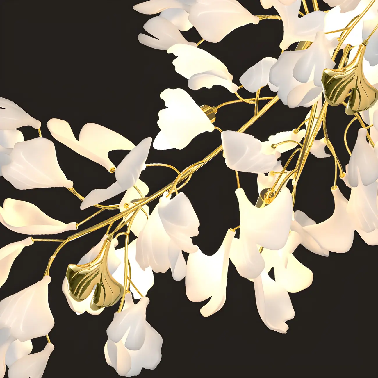 Artistic Modern Gold Floral Chandelier for Kitchen Image - 5 | homeyfad