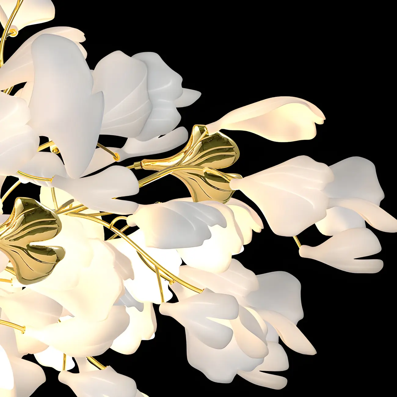 Artistic Modern Gold Floral Chandelier for Kitchen Image - 6 | homeyfad