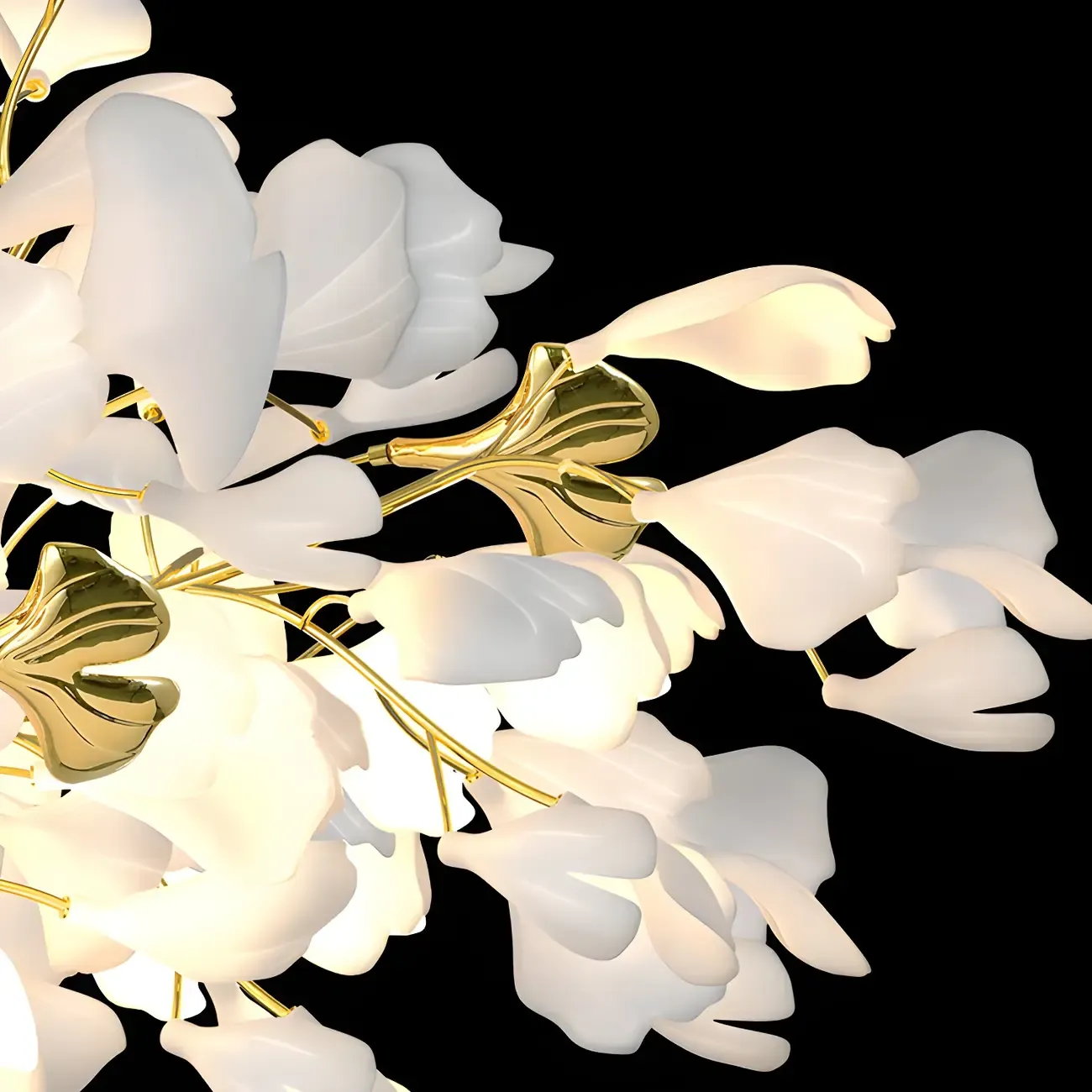 Artistic Modern Gold Floral Chandelier for Kitchen Image - 6