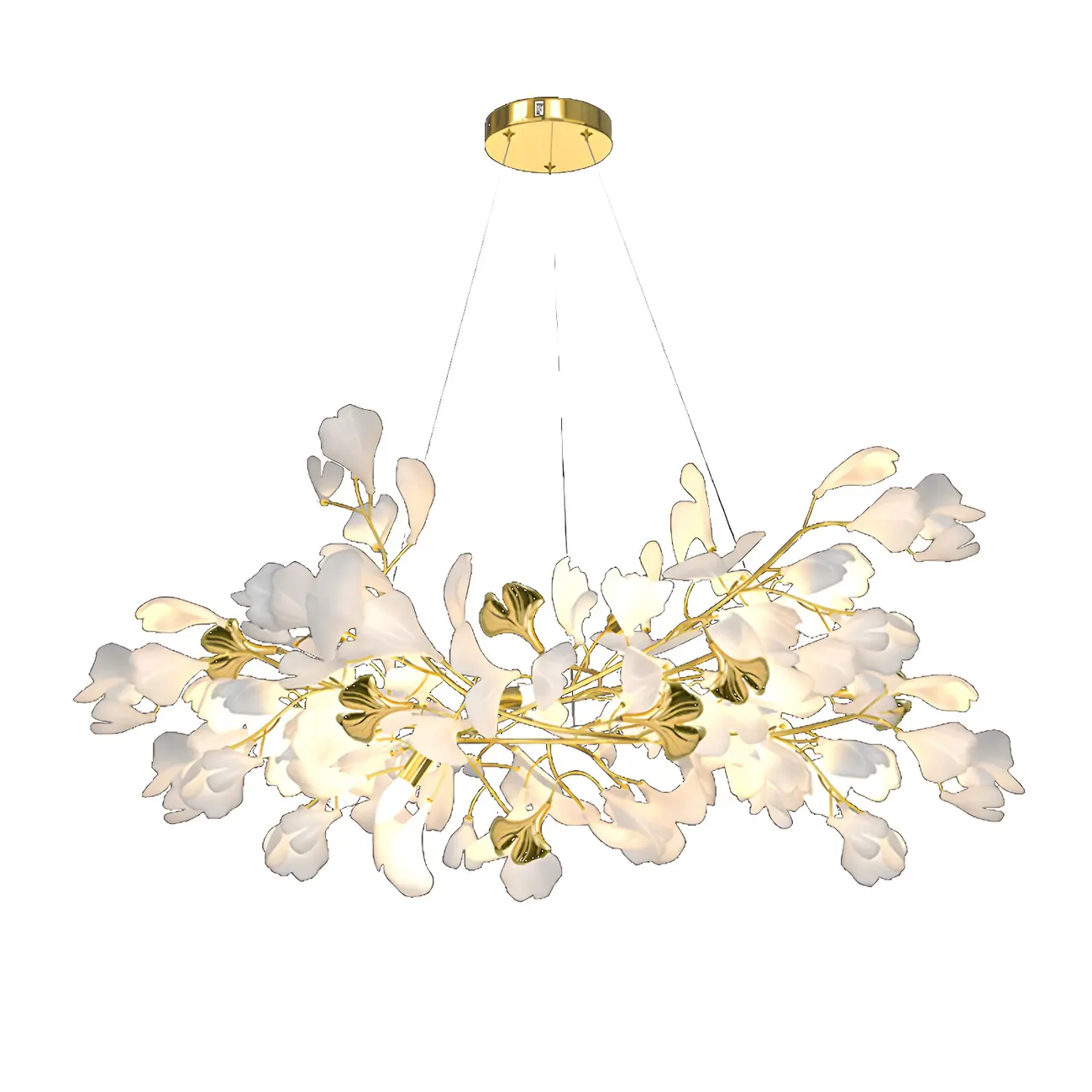 Artistic Modern Gold Floral Chandelier for Kitchen Image - 7 | homeyfad