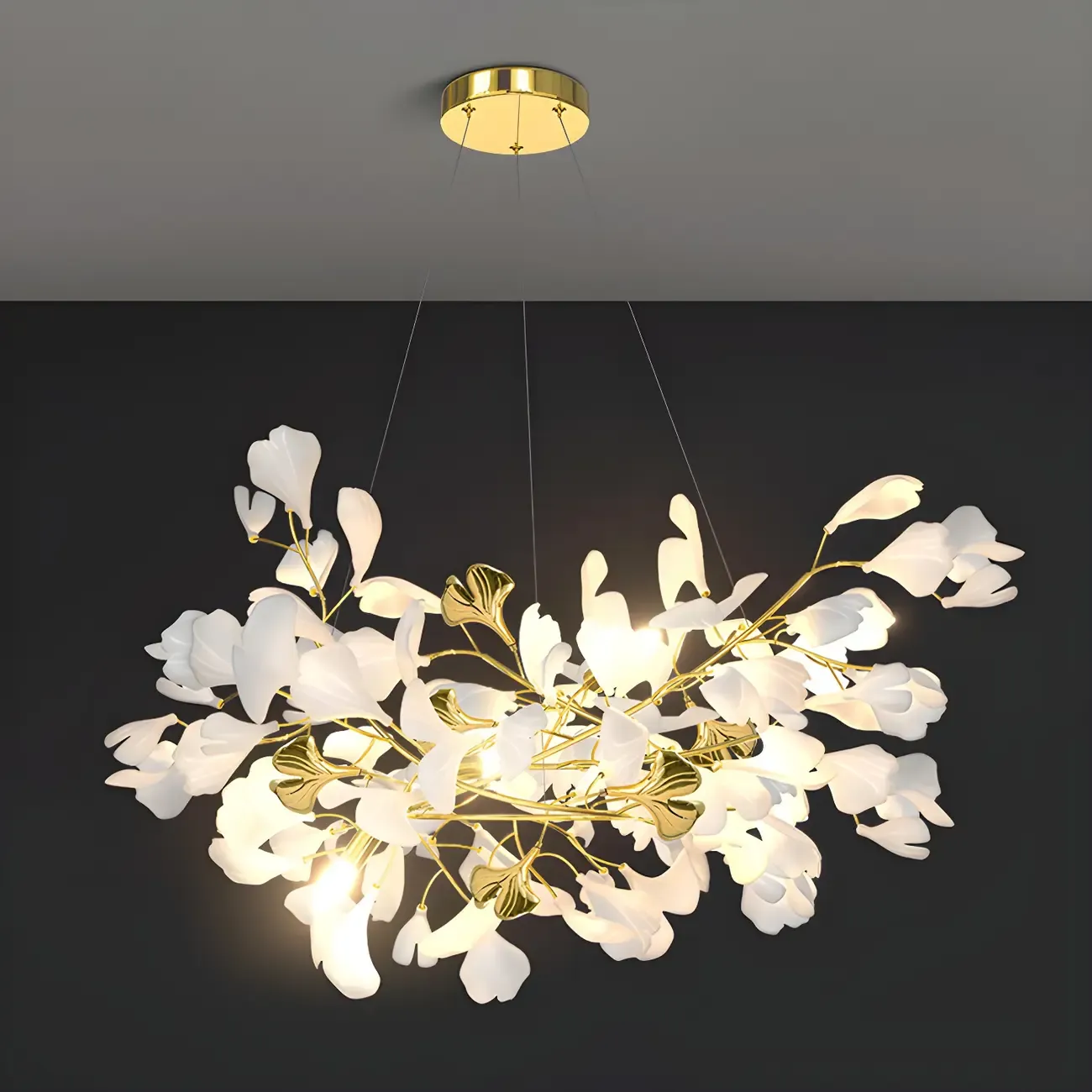 Artistic Modern Gold Floral Chandelier for Kitchen Image - 2