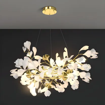Artistic Modern Gold Floral Chandelier for Kitchen Image - 2