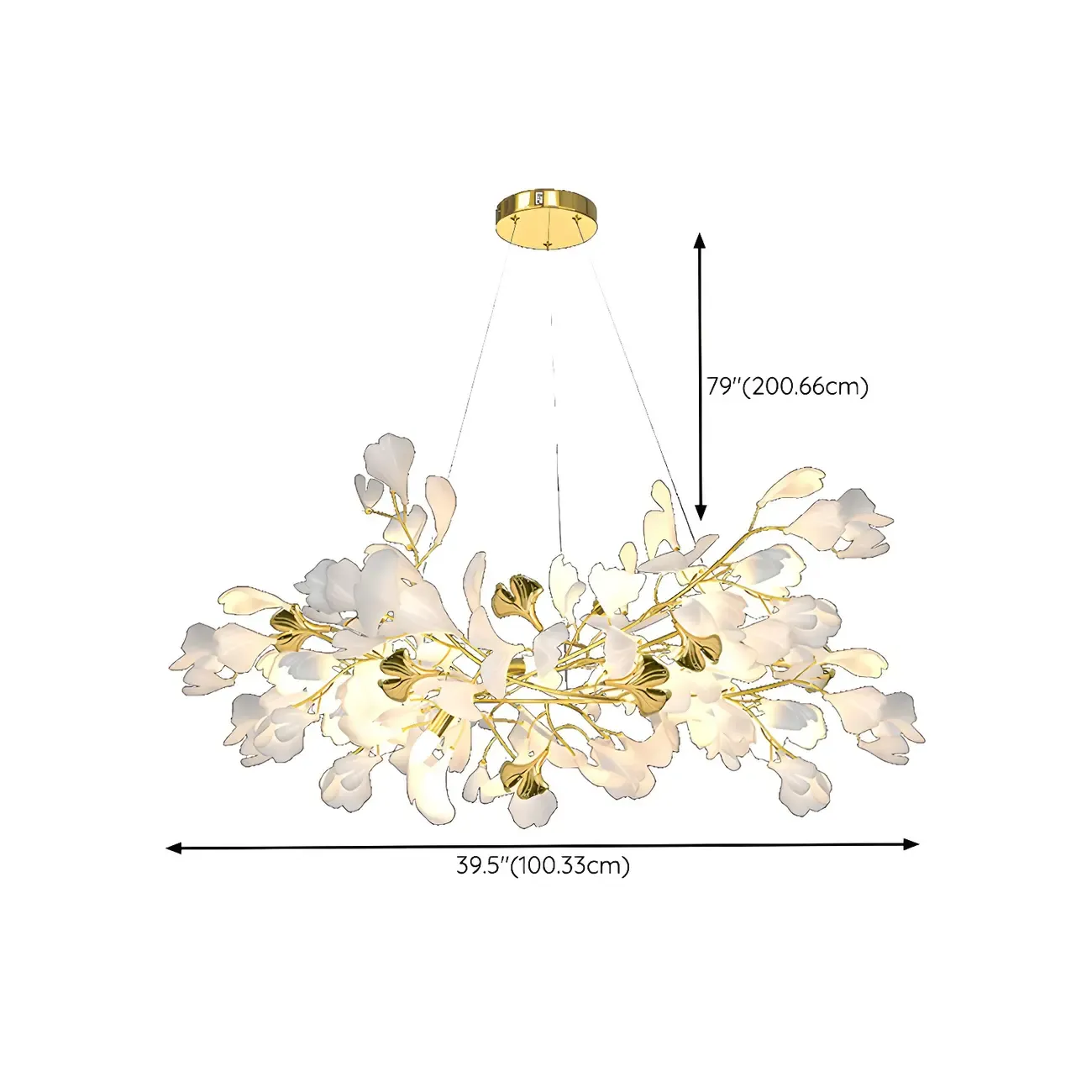 Artistic Modern Gold Floral Chandelier for Kitchen #size