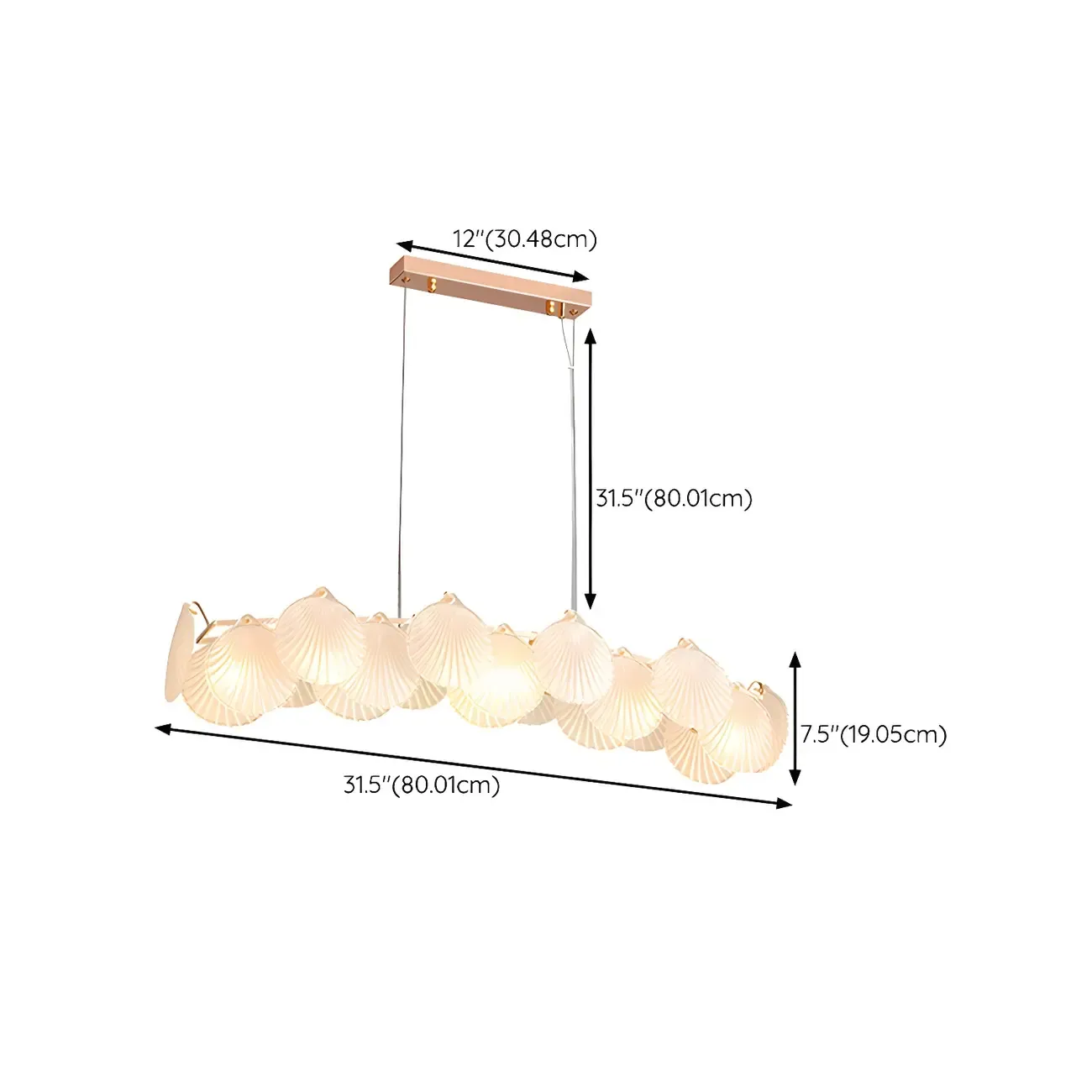 Elegant Modern Geometric LED Pendant Light #size