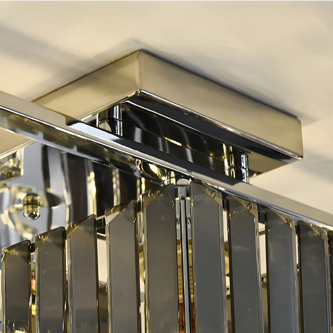 Modern Glass Island Pendant Light with Metal Frame for Kitchen Image - 9