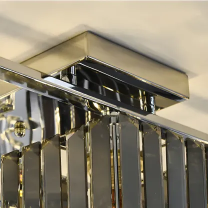 Modern Glass Island Pendant Light with Metal Frame for Kitchen Image - 9