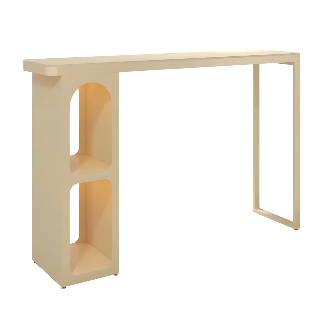 Scandinavian White Stone Iron Storage Bar Table Image - 5 | homeyfad