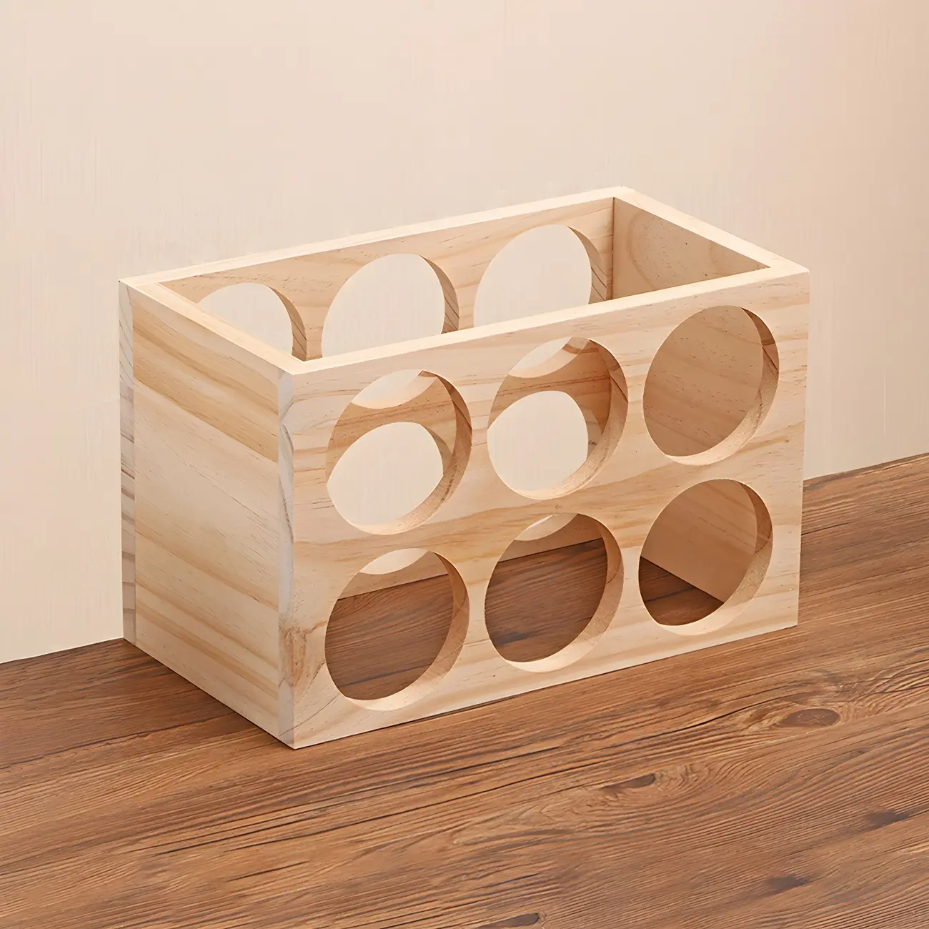 Natural Wooden Stackable Wine Rack Tabletop Wine Holder | homeyfad