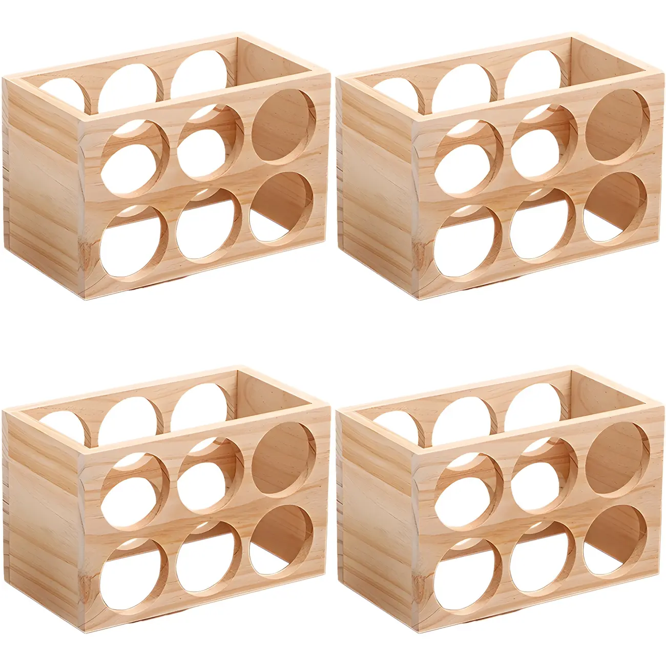 Natural Wooden Stackable Wine Rack Tabletop Wine Holder | homeyfad