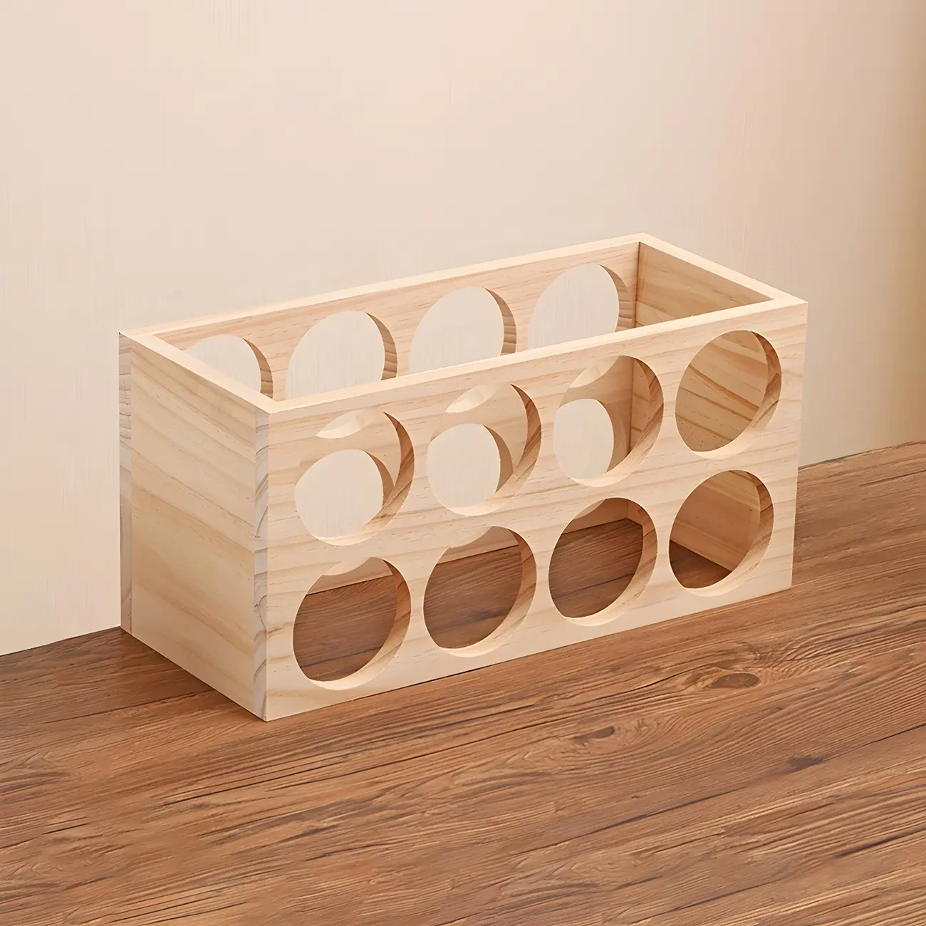 Natural Wooden Stackable Wine Rack Tabletop Wine Holder | homeyfad