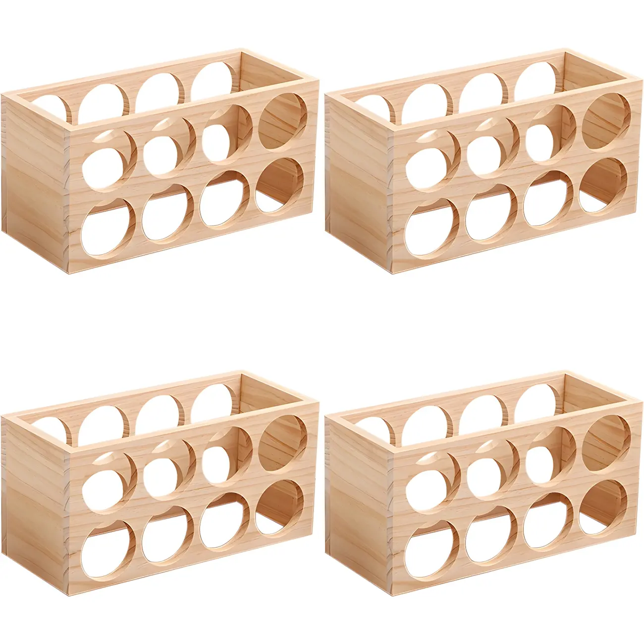 Natural Wooden Stackable Wine Rack Tabletop Wine Holder | homeyfad