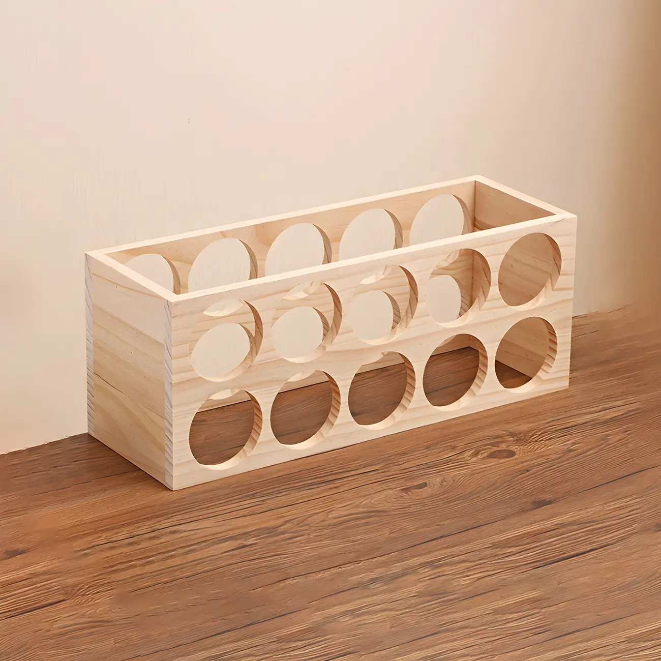 Natural Wooden Stackable Wine Rack Tabletop Wine Holder | homeyfad