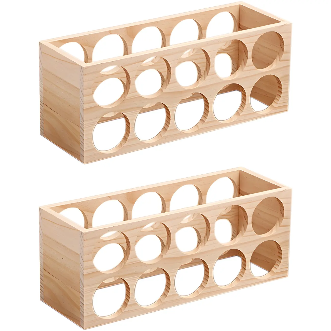 Natural Wooden Stackable Wine Rack Tabletop Wine Holder | homeyfad