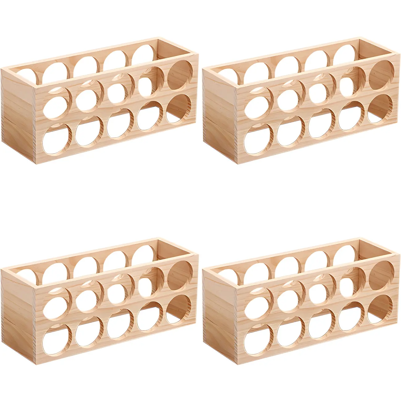 Natural Wooden Stackable Wine Rack Tabletop Wine Holder | homeyfad