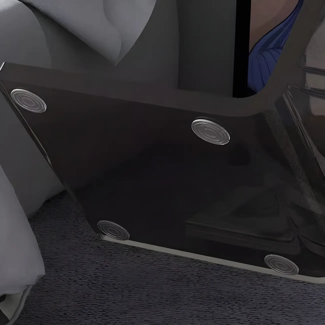 Simple White Acrylic C-Shaped Square Side Table Image - 11 | homeyfad