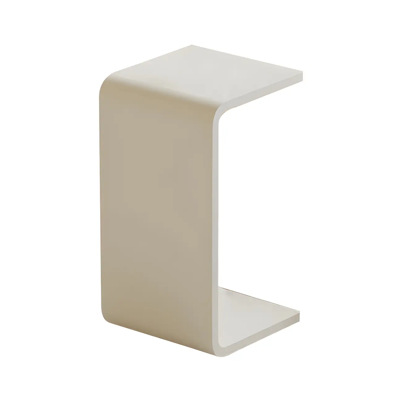 Simple White Acrylic C-Shaped Square Side Table Image - 17 | homeyfad