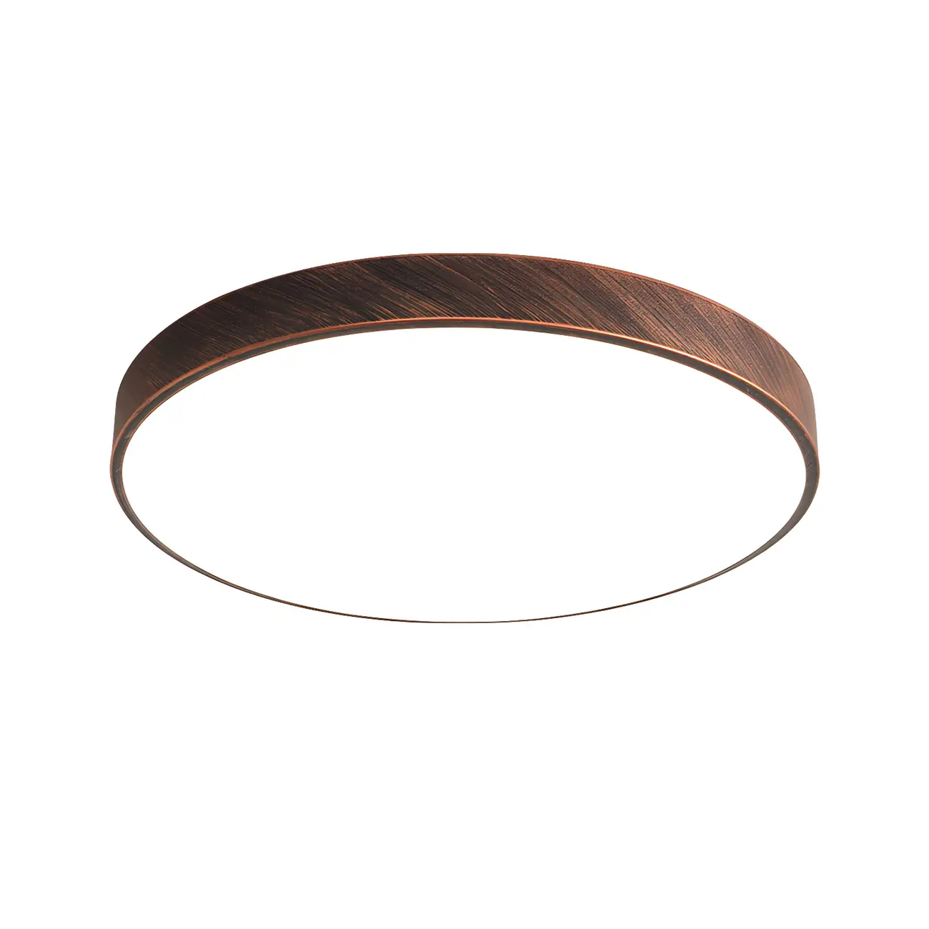 Minimalist Round Rust LED Dimmable Flush Ceiling Light Image - 5 | homeyfad