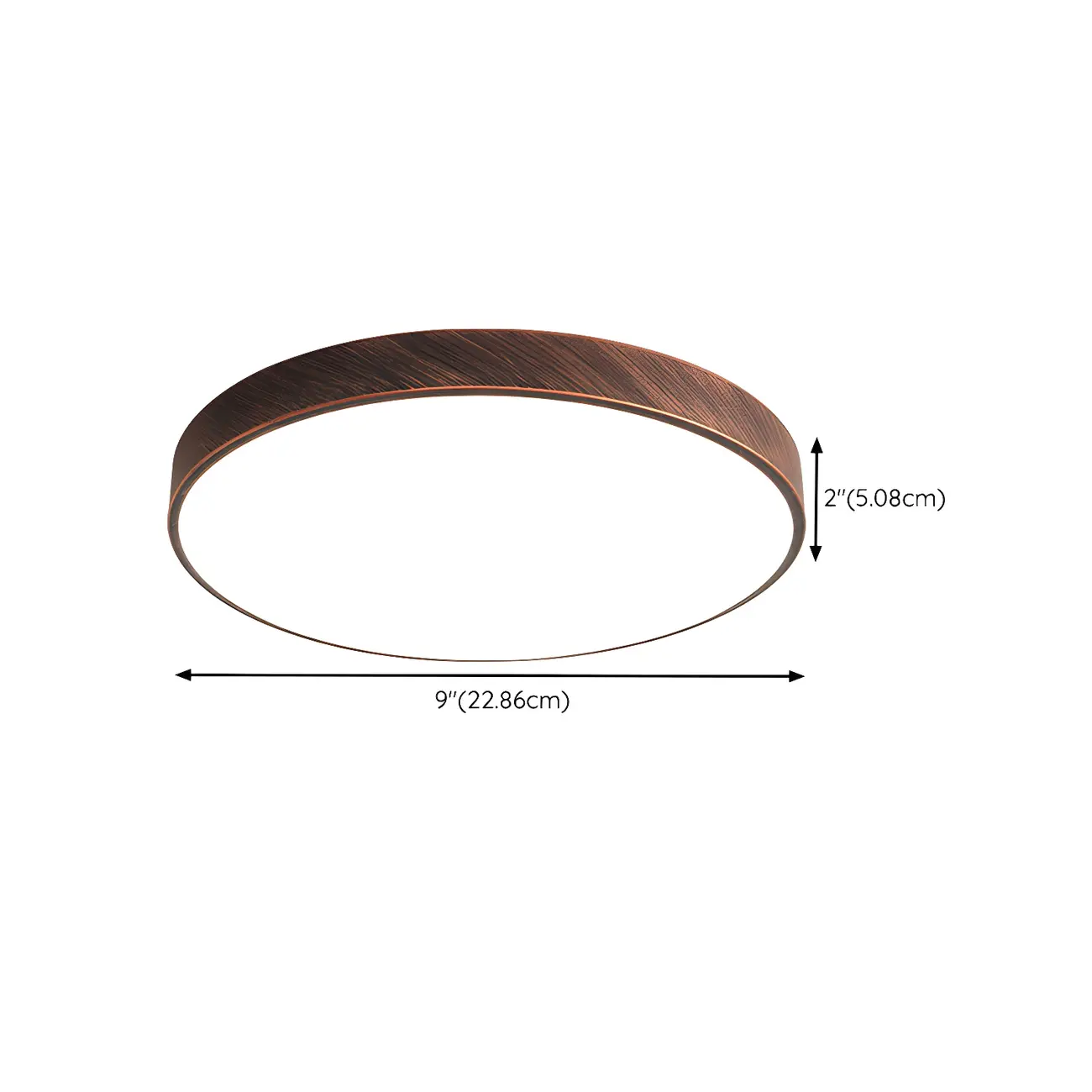 Minimalist Round Rust LED Dimmable Flush Ceiling Light #size | homeyfad