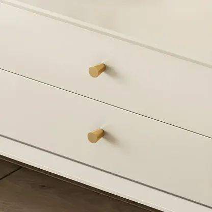 Nordic Natural Wooden TV Stand with Cable Management & Legs Image - 10