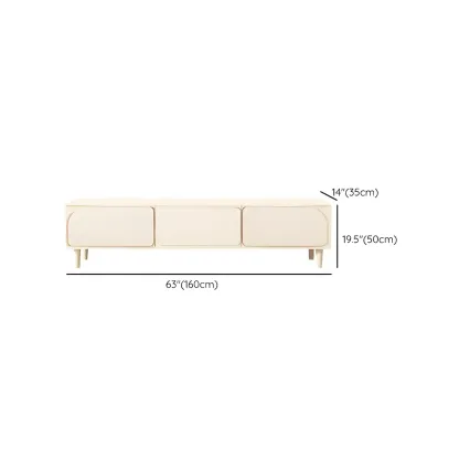 Minimalist White Wooden TV Stand with Storage Cabinets #size