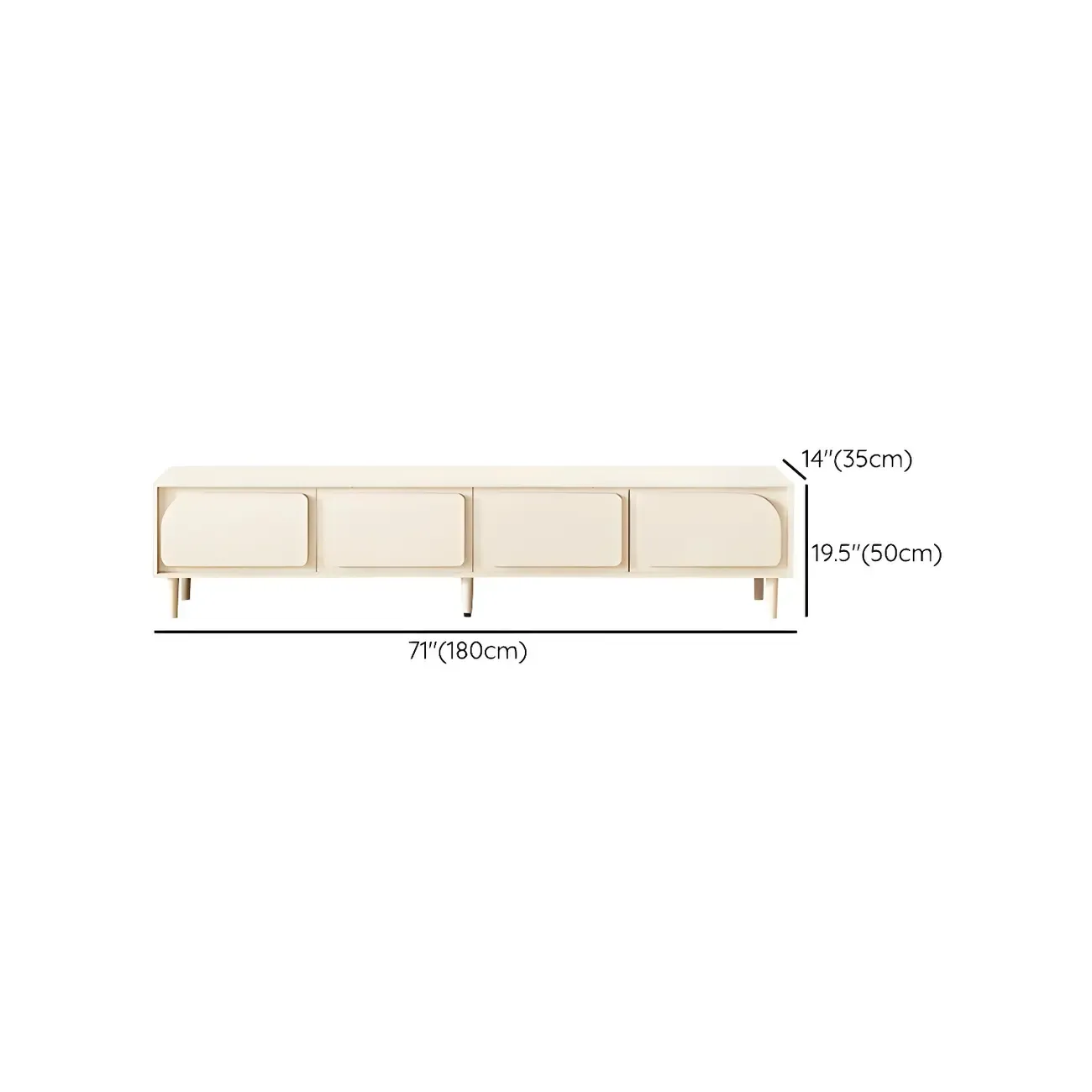 Minimalist White Wooden TV Stand with Storage Cabinets Image - 21