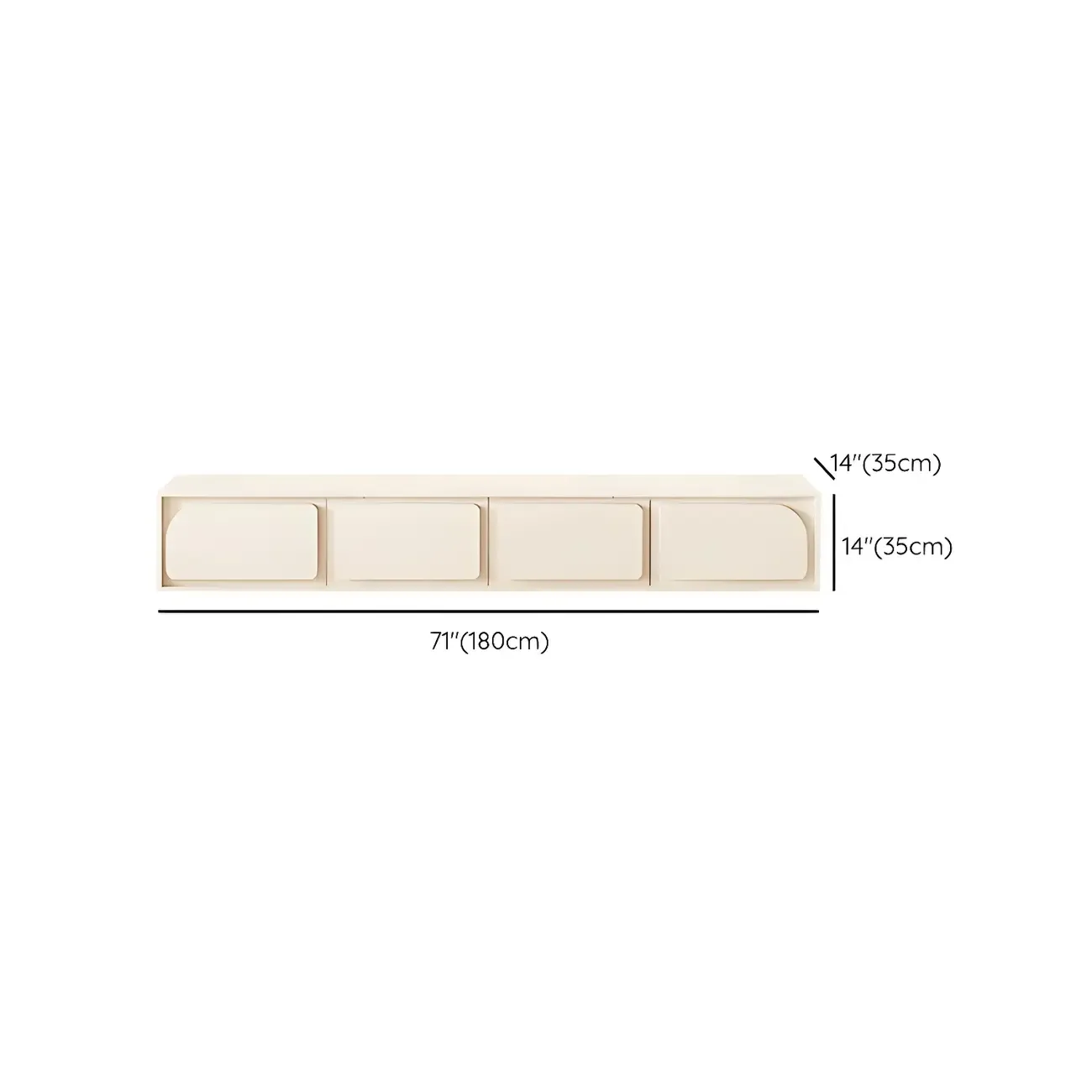 Minimalist White Wooden TV Stand with Storage Cabinets Image - 26