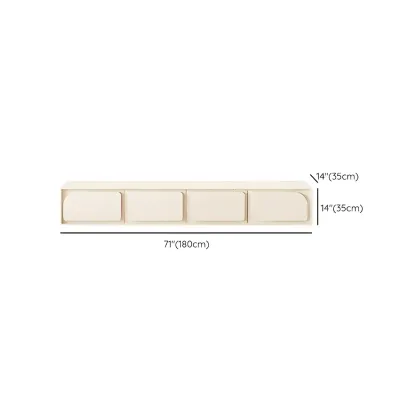 Minimalist White Wooden TV Stand with Storage Cabinets Image - 26