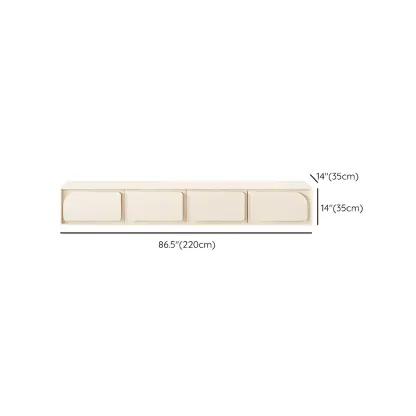 Minimalist White Wooden TV Stand with Storage Cabinets Image - 28