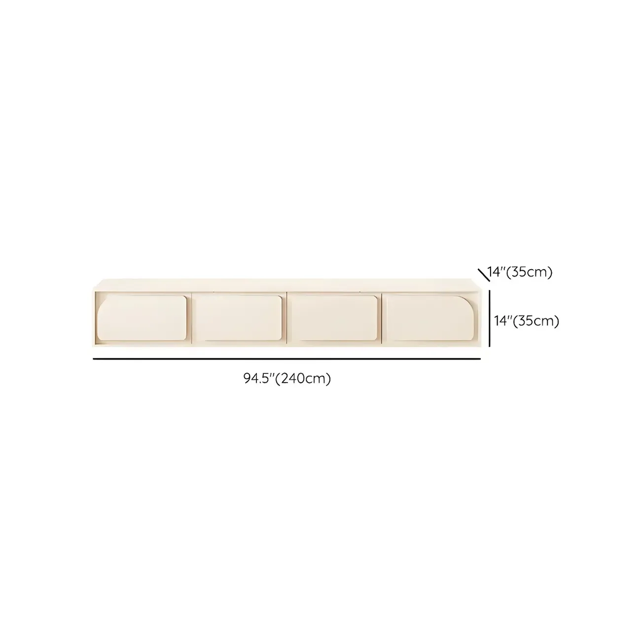 Minimalist White Wooden TV Stand with Storage Cabinets Image - 29