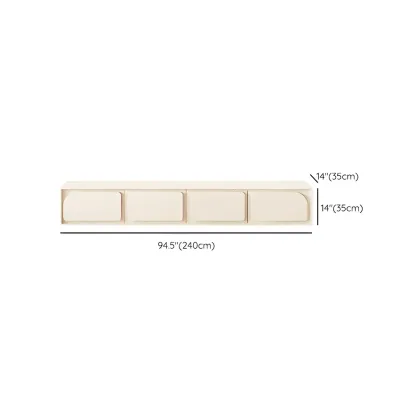 Minimalist White Wooden TV Stand with Storage Cabinets Image - 29