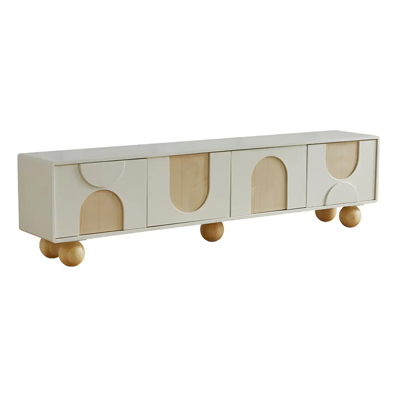 Stylish Acrylic TV Stand with Shelves & Cabinets for Living Room Image - 5
