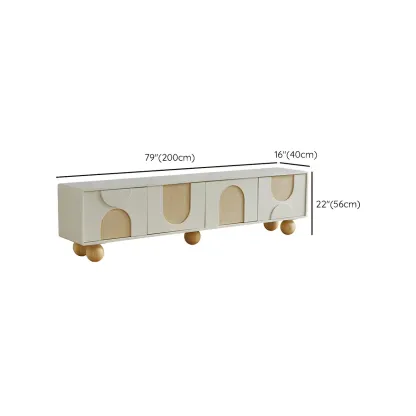 Stylish Acrylic TV Stand with Shelves & Cabinets for Living Room #size