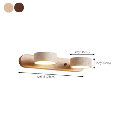 Durable Natural Stone Cylinder Vanity Light with Shade #size