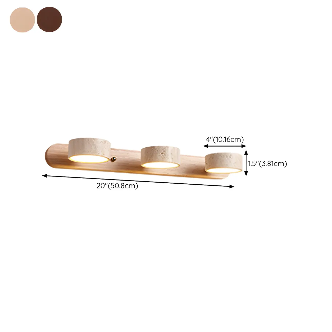 Durable Natural Stone Cylinder Vanity Light with Shade Image - 19 | homeyfad