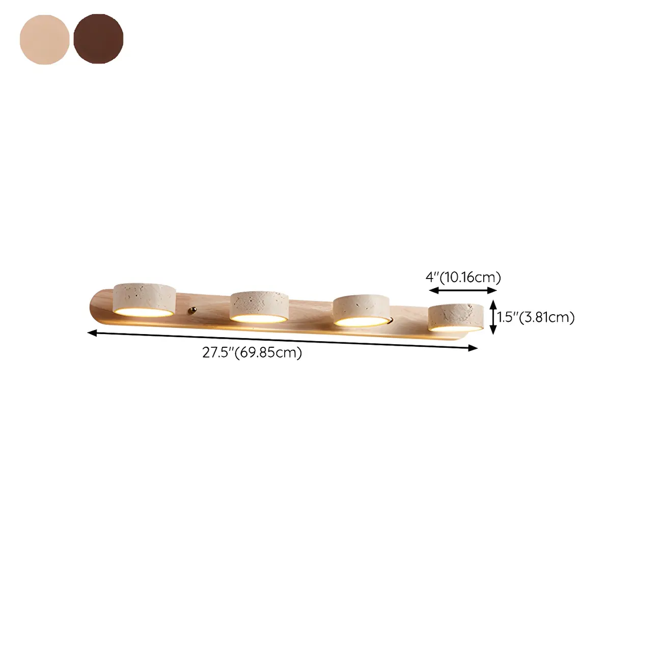 Durable Natural Stone Cylinder Vanity Light with Shade Image - 20 | homeyfad